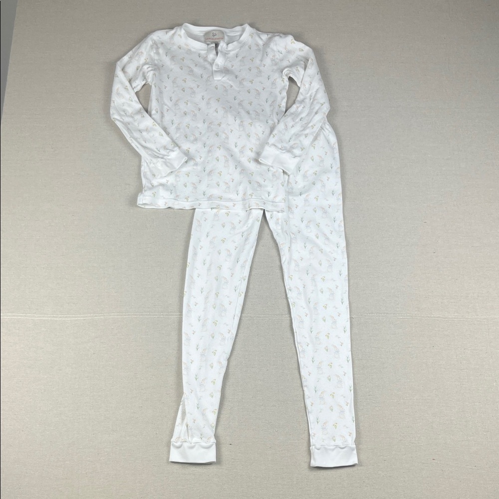 Smockingbird Pima Cotton Rabbit Henley Pajama set
Size: 10